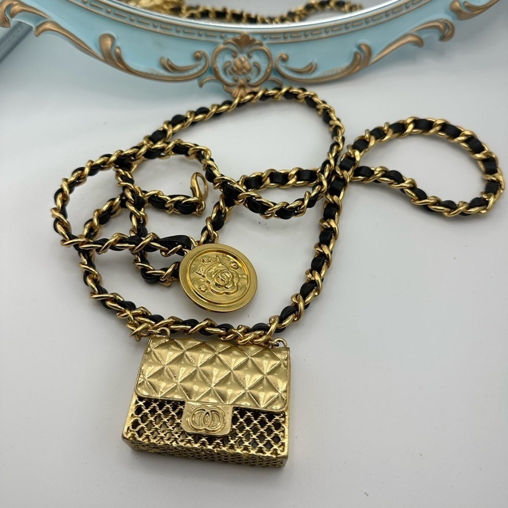 Anthropologie Mini Double Chain Charm Belt/Bag